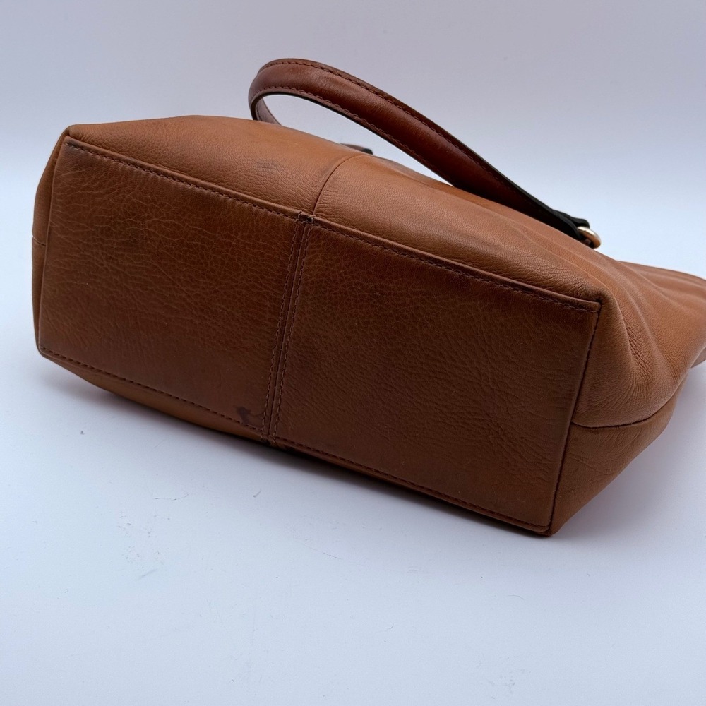 Fossil Brown Pebbled Leather Whipstitch Tote Bag Satchel with Key Charm - Picture 3 of 16